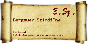 Bergauer Szimóna névjegykártya